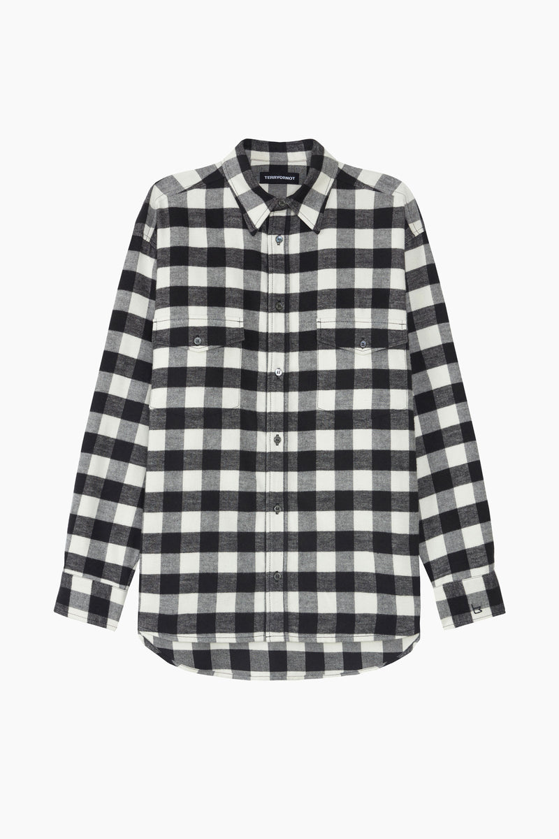 Dapper White & Black Flannel Plaid Shirt – TERRY OR NOT