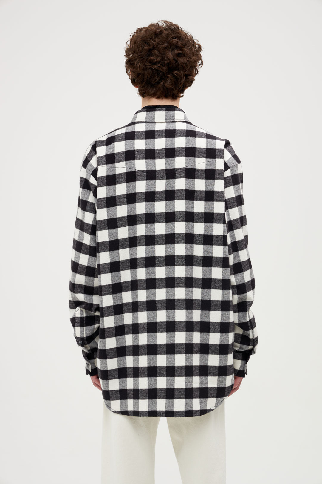 princess polly baby blue dress Men's Flannel Shirt in Black & Cream 'Hawk' Buffalo Check