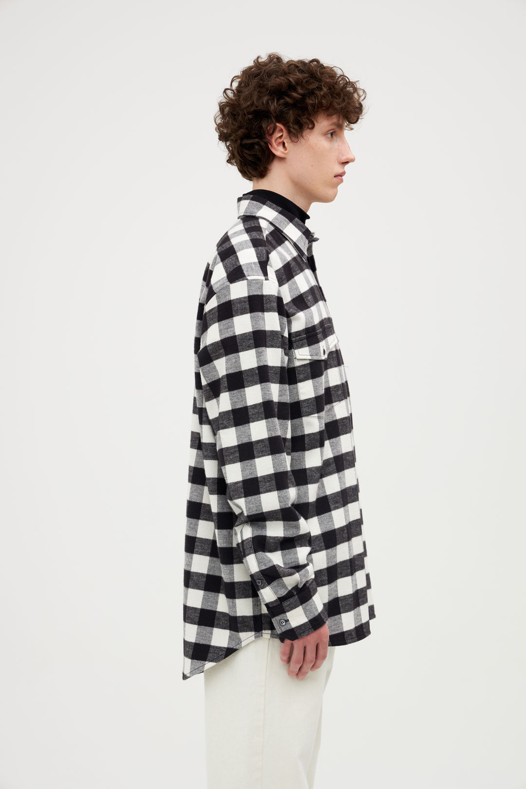 人気 好配色 RRL BLK×WHT FLANNEL SHIRT 白黒 人気 好配色 RRL BLK×WHT FLANNEL SHIRT 白黒モノトーン-安い特売